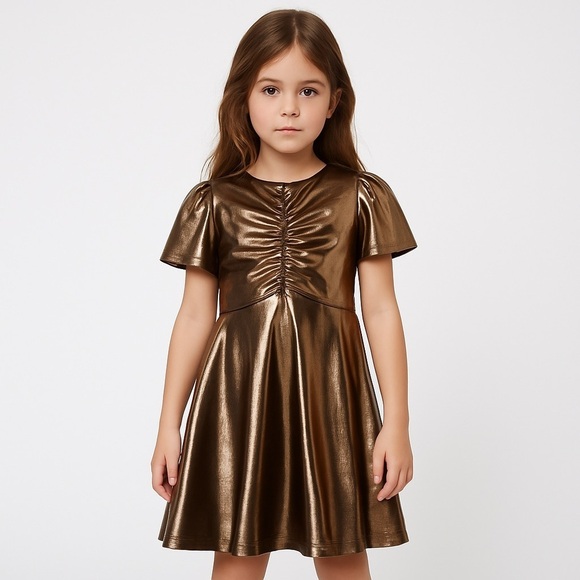 ZARA Kids | Golden | METALLIC DRESS - Picture 6 of 6